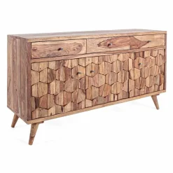 Viadurini Living Anrichte-Sideboard aus Naturholz mit Türen und Schubladen Homemotion - Ventador