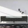 Viadurini Living Sideboards-Sideboard aus schwarzem MDF mit Glaskasten und verzierten Türen Made in Italy - Marissa