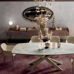 Viadurini Living Sideboards-Sideboard aus Tannenholzplatte mit Canaletto-Walnussfurnier – Salerno