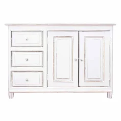 Viadurini Living Anrichte-Sideboard im rustikalen Stil Weiß lackiertes massives Mangoholz - Renga