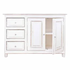 Viadurini Living Anrichte-Sideboard im rustikalen Stil Weiß lackiertes massives Mangoholz - Renga