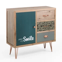 Viadurini Living Anrichte-Sideboard mit 1 Tür und 3 farbigen Schubladen – Hassio