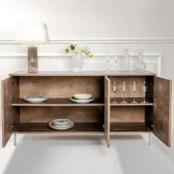 Viadurini Living Sideboards-Sideboard mit 3 Türen aus Melamin und Füßen aus Plexiglas, hergestellt in Italien – Mickey Mouse