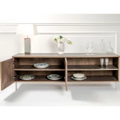 Viadurini Living Sideboards-Sideboard mit 2 Türen und 2 seitlich offenen Fächern aus Melamin, hergestellt in Italien – Maus