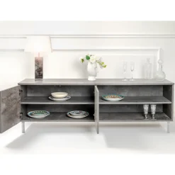 Viadurini Living Sideboards-Sideboard mit 2 Türen und 2 seitlich offenen Fächern aus Melamin, hergestellt in Italien – Maus