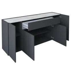 Viadurini Living Sideboards-Sideboard mit 4 Türen und 1 Schublade aus ökologischen Holzpartikelplatten – Jod