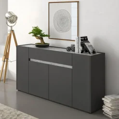 Viadurini Living Sideboards-Sideboard mit 4 Türen und 1 Schublade aus ökologischen Holzpartikelplatten – Jod
