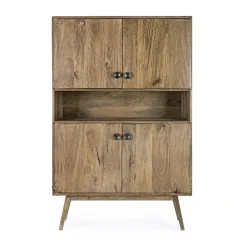 Viadurini Living Sideboards-Sideboard mit 4 Türen und Regal aus Mangoholz im Vintage-Stil - Desiderio
