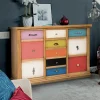 Viadurini Classic Anrichte-Sideboard mit farbigen Schubladen und verschiedenen Griffen, hergestellt in Italien – Shiva