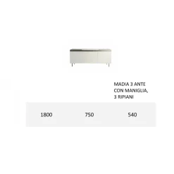 Viadurini Living Sideboards-Sideboard mit Korpus und Türen aus MDF 4-Fuß-Gestell Made in Italy - Koralle