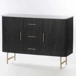 Viadurini Living Anrichte-Sideboard mit Marmorplatte und Struktur aus Mangoholz - Fisherman