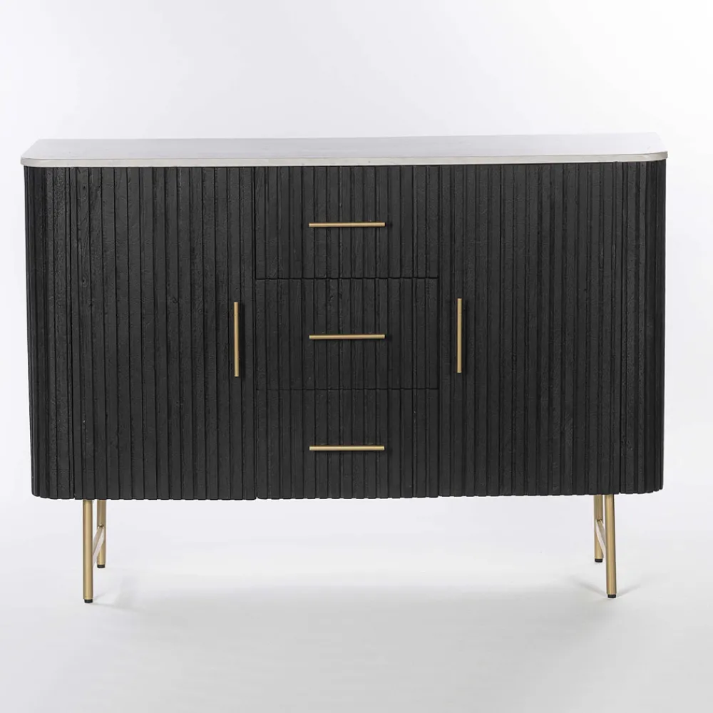 Viadurini Living Anrichte-Sideboard mit Marmorplatte und Struktur aus Mangoholz - Fisherman