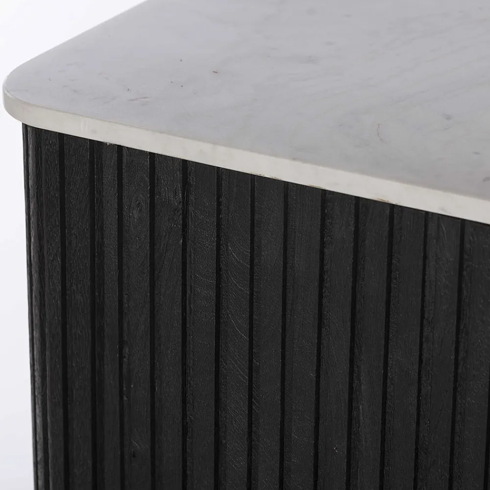 Viadurini Living Anrichte-Sideboard mit Marmorplatte und Struktur aus Mangoholz - Fisherman