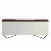Viadurini Living Sideboards-Sideboard mit Struktur aus weißem MDF 2 Eisenfüße Made in Italy - Koralle