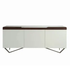 Viadurini Living Sideboards-Sideboard mit Struktur aus weißem MDF 2 Eisenfüße Made in Italy - Koralle