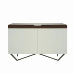 Viadurini Living Sideboards-Sideboard mit Struktur aus weißem MDF 2 Eisenfüße Made in Italy - Koralle