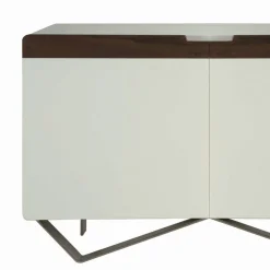 Viadurini Living Sideboards-Sideboard mit Struktur aus weißem MDF 2 Eisenfüße Made in Italy - Koralle