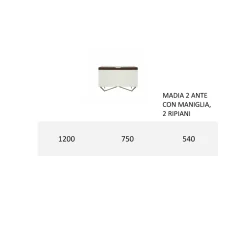 Viadurini Living Sideboards-Sideboard mit Struktur aus weißem MDF 2 Eisenfüße Made in Italy - Koralle