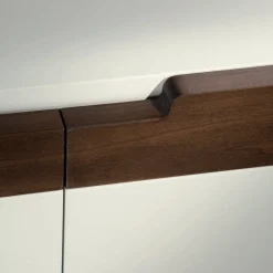 Viadurini Living Sideboards-Sideboard mit Struktur aus weißem MDF 2 Eisenfüße Made in Italy - Koralle