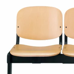 Viadurini Living Bürostühle-Sitzbank für Wartezimmer 2 Sitzplätze aus Tissue, Kunstleder oder Buche - Carmela