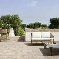 Varaschin Gartensofas-2-Sitzer Gartensofa aus Aluminium mit Geflecht - Cricket von