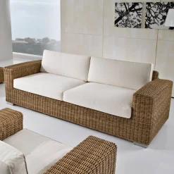 Viadurini in the Garden Gartensofas-3-Sitzer Gartensofa aus handgewebtem Polyrattan - Yoko