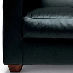 Viadurini Italian Sofas Moderne Sofas-2-Sitzer Ledersofa mit Füßen aus Nussbaumholz Made in Italy - Alessandria