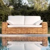 Viadurini in the Garden Gartensofas-3-Sitzer oder Maxi-Gartensofa aus natürlichem Rattan mit Kissen - Keira