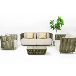 Viadurini in the Garden Gartensofas-2-Sitzer Outdoor-Sofa aus Aluminium und Weben - Eugene
