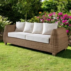 Viadurini in the Garden Gartensofas-3-Sitzer Outdoor-Sofa aus geflochtenem Polyrattan - Charlie