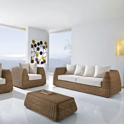 Viadurini in the Garden Gartensofas-3-Sitzer Outdoor-Sofa aus geflochtenem Polyrattan - Charlie