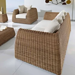 Viadurini in the Garden Gartensofas-3-Sitzer Outdoor-Sofa aus geflochtenem Polyrattan - Charlie