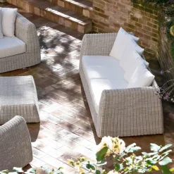 Viadurini in the Garden Gartensofas-3-Sitzer Outdoor-Sofa aus geflochtenem Polyrattan - Charlie