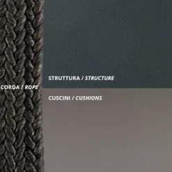 Viadurini in the Garden Gartenideen|Gartensofas-2-Sitzer Schaukelstuhl aus Metall und Seil mit Stoffsitz Hergestellt in Italien - Mari