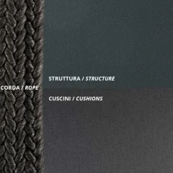 Viadurini in the Garden Gartenideen|Gartensofas-2-Sitzer Schaukelstuhl aus Metall und Seil mit Stoffsitz Hergestellt in Italien - Mari