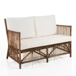 Viadurini in the Garden Gartensofas-2-Sitzer-Außen- und Innensofa aus Rattan und Kissen aus 100 % Baumwolle – Boire