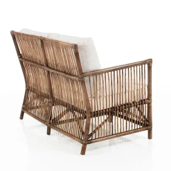 Viadurini in the Garden Gartensofas-2-Sitzer-Außen- und Innensofa aus Rattan und Kissen aus 100 % Baumwolle – Boire