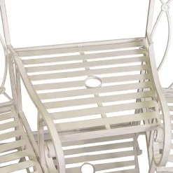 Viadurini in the Garden Gartenbänke-2-Sitzer-Bank mit Metalltisch und Schirmständer - Leim