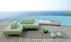 Viadurini in the Garden Gartensofas-3-Sitzer-Design-Sofa aus Metall und Stoff Made in Italy - Selia