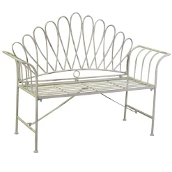 Viadurini in the Garden Gartenbänke-2-Sitzer-Gartenbank aus Metall, elfenbeinfarben - Glue