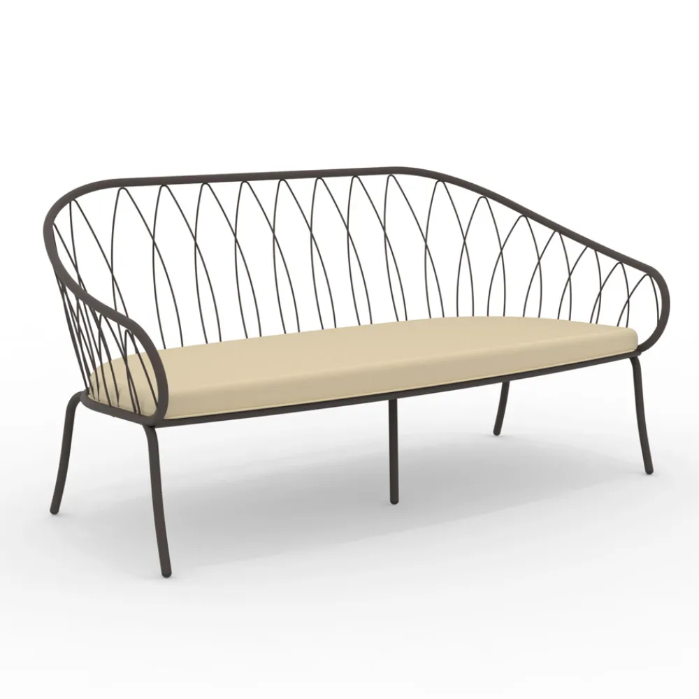 Viadurini in the Garden Gartensofas-2-Sitzer-Gartensofa aus Metall und Kissen Made in Italy - Fontana