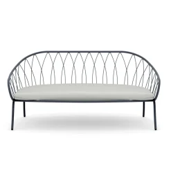 Viadurini in the Garden Gartensofas-2-Sitzer-Gartensofa aus Metall und Kissen Made in Italy - Fontana