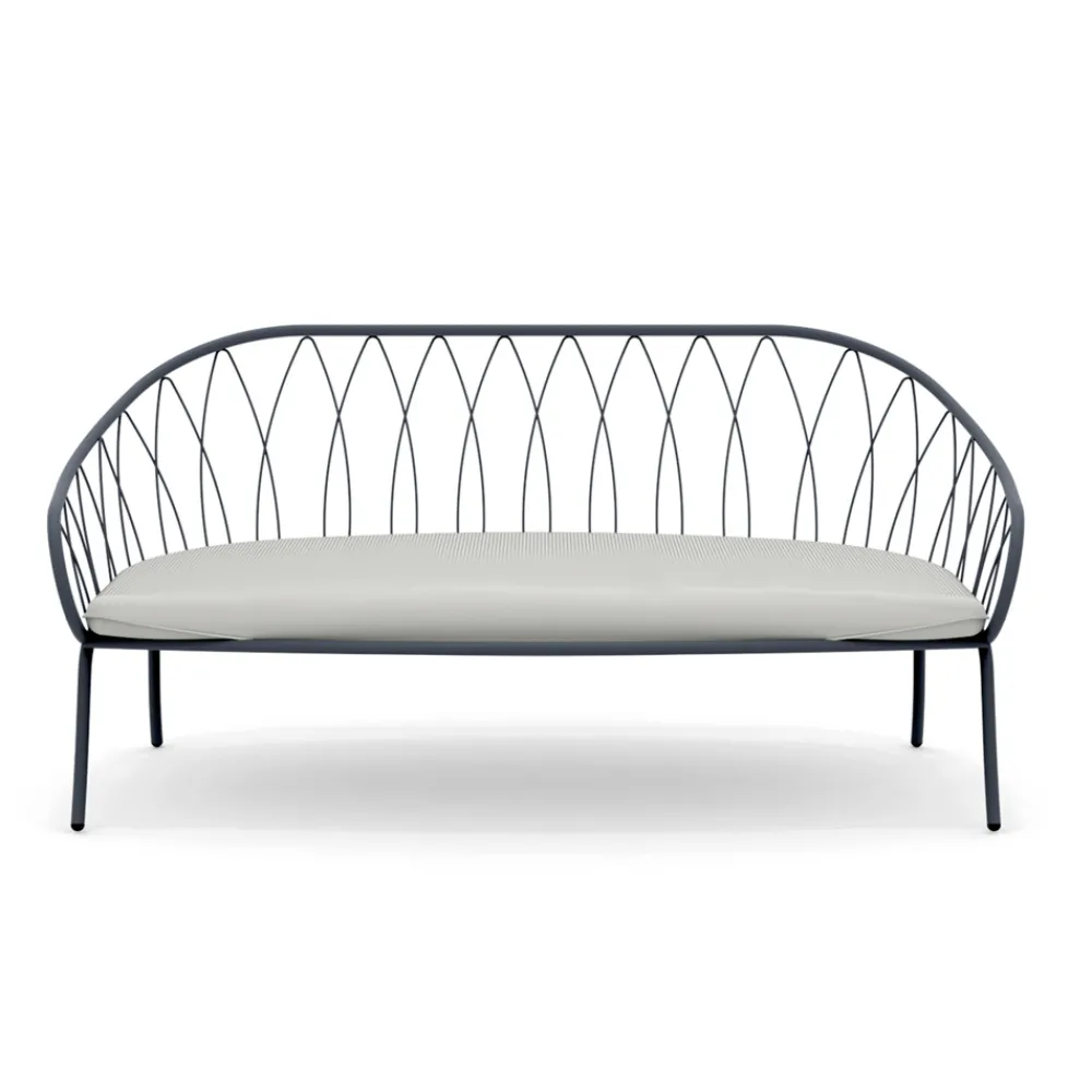 Viadurini in the Garden Gartensofas-2-Sitzer-Gartensofa aus Metall und Kissen Made in Italy - Fontana