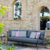 Viadurini in the Garden Gartensofas-3-Sitzer-Gartensofa mit Kissen aus Stahl, hergestellt in Italien – Brienne