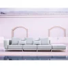 Viadurini in the Garden Gartensofas-3-Sitzer-Gartensofa mit Luxus-Hocker aus Aluminium und Stoff - Filomena