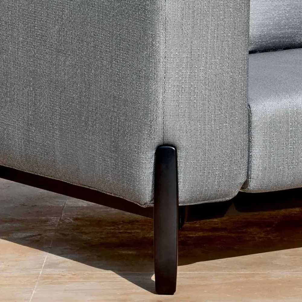 Viadurini in the Garden Gartensofas-3-Sitzer-Gartensofa mit Luxus-Hocker aus Aluminium und Stoff - Filomena