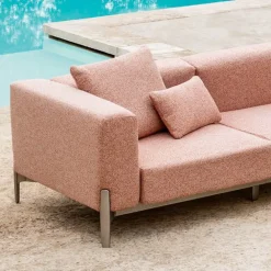 Viadurini in the Garden Gartensofas-3-Sitzer-Gartensofa mit Luxus-Hocker aus Aluminium und Stoff - Filomena