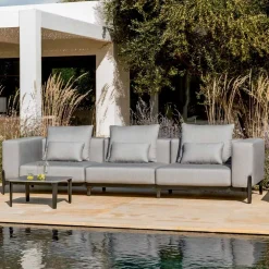 Viadurini in the Garden Gartensofas-3-Sitzer-Outdoor-Sofa aus Aluminium und hochwertigem Stoff - Filomena