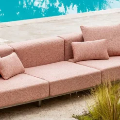 Viadurini in the Garden Gartensofas-3-Sitzer-Outdoor-Sofa aus Aluminium mit Hocker und Chaiselongue - Filomena