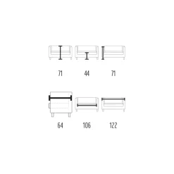 Viadurini Living Moderne Sofas-2-Sitzer-Polstersofa mit Chromfüßen, hergestellt in Italien – Torch
